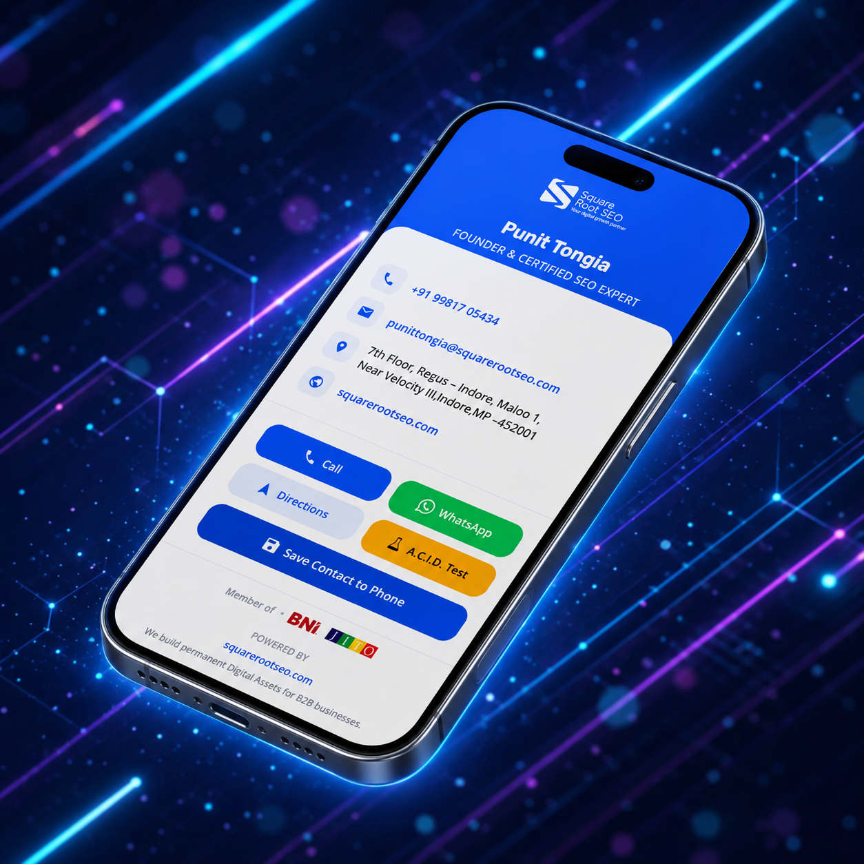 Digital Business Card on Mobile Phone